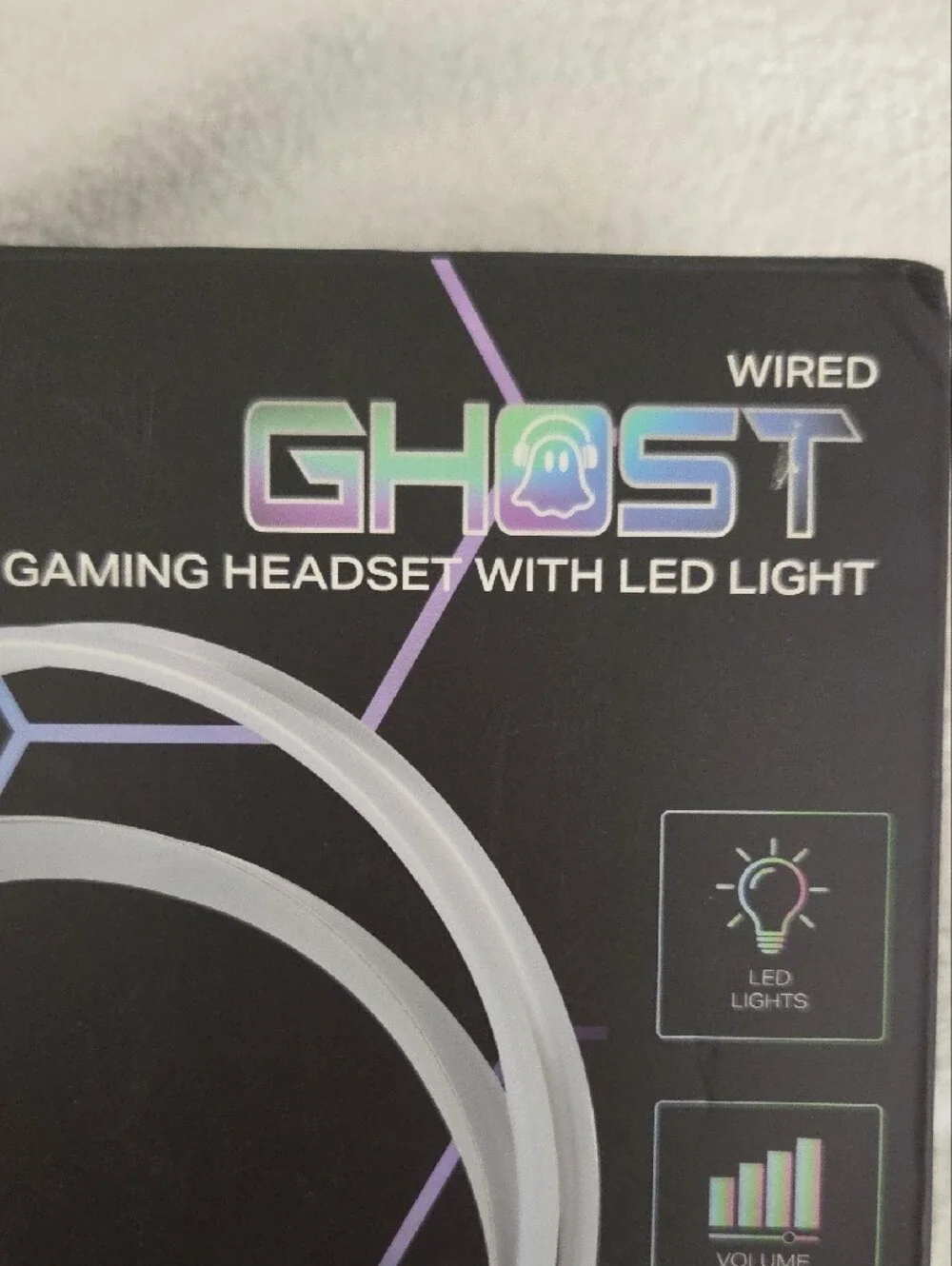 iJoy Ghost Wired Gaming Headset with LED Light - White